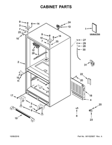 Cabinet Parts Diagram and Parts List for MFF2258FEZ01  Maytag Refrigerator