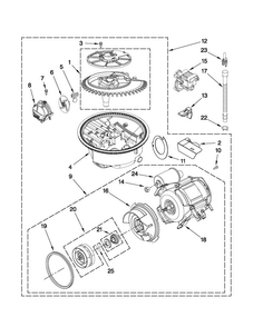 Pump And Motor Parts Diagram and Parts List for MDB4630AWS1  Maytag Dishwasher