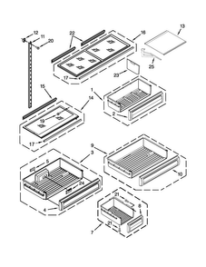 Shelf Parts Diagram and Parts List for JB36NXFXLW04  Jenn-Air Refrigerator