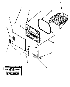 Loading Door With Drying Rack Diagram and Parts List for LE1007W-P1177601WW  Amana Dryer