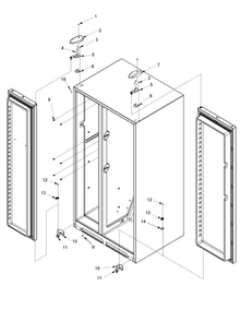 Hinges Diagram and Parts List for ARS2661BC-PARS2661BB0  Amana Refrigerator