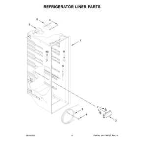 Refrigerator Liner Parts Diagram and Parts List for MSS25C4MGW07  Maytag Refrigerator