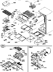 Interior Cabinet & Drain Block Assembly Diagram and Parts List for TR18VL-P1307401WL  Amana Refrigerator