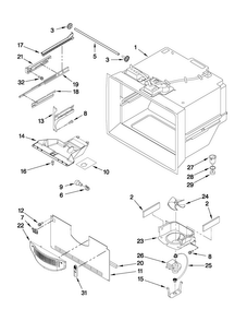 Freezer Liner Parts Diagram and Parts List for MBR1957WES2  Maytag Refrigerator