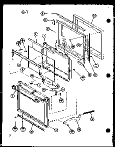 Door Diagram and Parts List for RR-1110 P76052-1M Amana Microwave