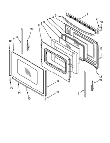 Door Parts Diagram and Parts List for AER5524XAD1  Amana Range