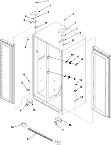 Hinges Diagram and Parts List for AC2224PEKB0  Amana Refrigerator