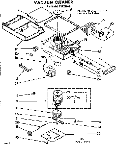 Base Assembly Diagram and Parts List for 11629880  Kenmore Canister Vacuum