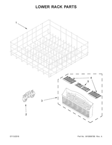 Lower Rack Parts Diagram and Parts List for MDB4949SDZ0  Maytag Dishwasher