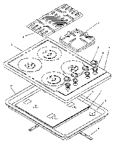 Chassis Components Diagram and Parts List for AKS30WW-P1142501NW  Amana Cooktop
