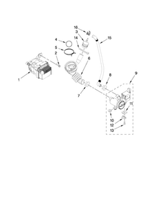 Pump And Motor Parts Diagram and Parts List for MHWE301YW00  Maytag Washer
