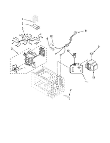 Microwave Interior Parts Diagram and Parts List for AMC5143BCQ10  Amana Microwave