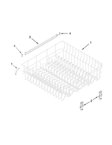 Upper Rack And Track Parts Diagram and Parts List for ADB1500ADS3  Amana Dishwasher