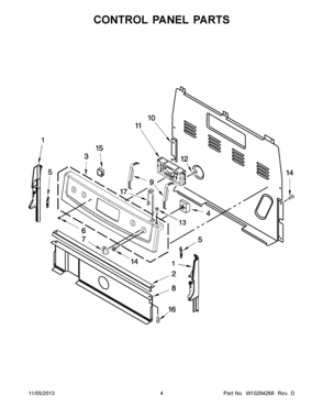 03 - CONTROL PANEL PARTS Diagram and Parts List for YMER7660WS1  Maytag Range