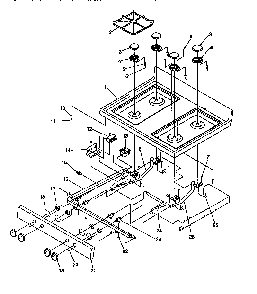Main Top Diagram and Parts List for ARG7200W-P1143329NW  Amana Range