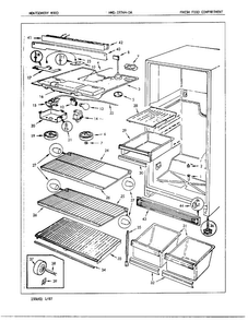 Fresh Food Compartment Diagram and Parts List for 19364A  Admiral Refrigerator