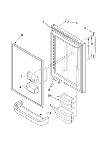 Refrigerator Door Parts Diagram and Parts List for ABB192ZWEW1  Amana Refrigerator