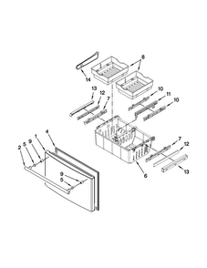 Freezer Door Parts Diagram and Parts List for JFI2089WES8  Jenn-Air Refrigerator