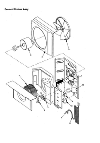 Fan And Control Assembly Diagram and Parts List for RC05890A1D PRC05890A1DA Amana Air Conditioner