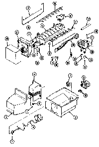 Ice Maker & Bin Diagram and Parts List for GS24X8DA-DR83A  Maytag Refrigerator