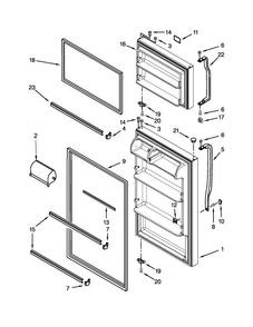 Door Parts Diagram and Parts List for A8TXNGFBW01  Amana Refrigerator