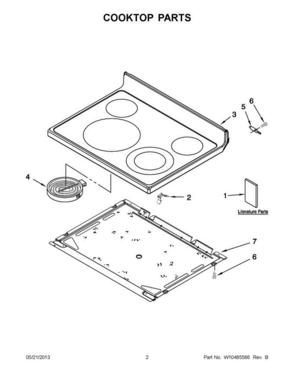 01 - Cooktop Parts Diagram and Parts List for YMER7765WB3  Maytag Range