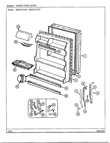 Fresh Food Door Diagram and Parts List for 191347  Admiral Refrigerator
