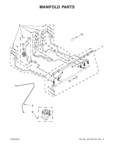 Manifold Parts Diagram and Parts List for JDS1450DS1  Jenn-Air Range