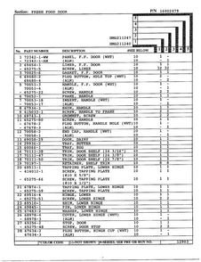 Fresh Food Door Page 2 Diagram and Parts List for 211240  Admiral Refrigerator