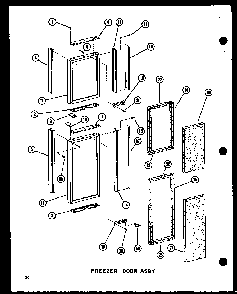 Freezer Door Assy Diagram and Parts List for SRI19W-A-P60350-49WA  Amana Refrigerator