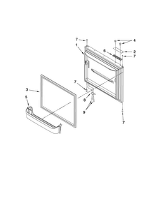 Freezer Door Parts Diagram and Parts List for AB1924PEKS7  Amana Refrigerator