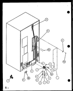 Cabinet Back Diagram and Parts List for BHK2-P1100602W  Amana Refrigerator