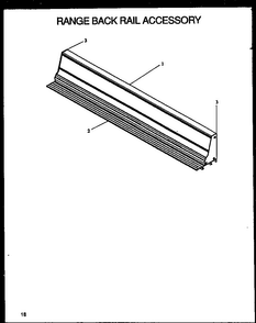 Range Back Rail Accessory Diagram and Parts List for XST209-2W P1133345NW Amana Range