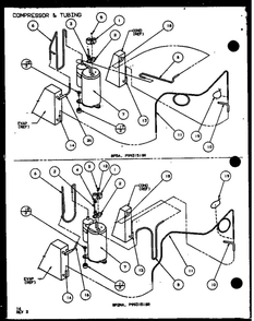 Compressor And Tubing Diagram and Parts List for 7P2MB P1114103R Amana Air Conditioner