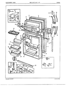 Doors/misc Diagram and Parts List for 19973C  Admiral Refrigerator