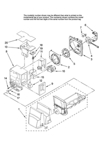 Motor And Ice Container Parts Diagram and Parts List for MFI2569VEB0  Maytag Refrigerator