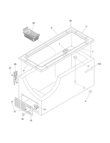 Cabinet Diagram and Parts List for CFCH15LW3  Crosley Freezer