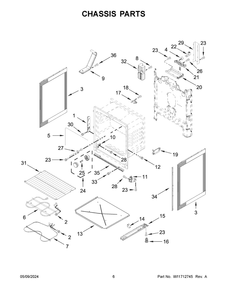 Chassis Parts Diagram and Parts List for MER4600LS3  Maytag Range
