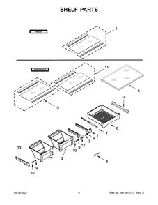 Shelf Parts Diagram and Parts List for MRT118FFFH08  Maytag Refrigerator