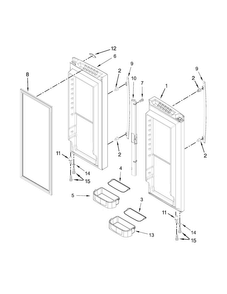 Refrigerator Door Parts Diagram and Parts List for JFC2290REM00  Jenn-Air Refrigerator