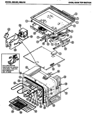 03 - Oven Diagram and Parts List for 988010  Amana Range