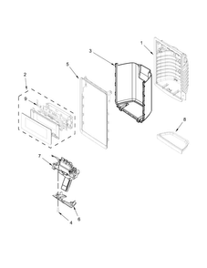 Dispenser Front Parts Diagram and Parts List for MFT2574DEH02  Maytag Refrigerator