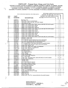 Freezer Door - Hinge And Trim Parts Page 2 Diagram and Parts List for SXD25MP-2  Amana Refrigerator