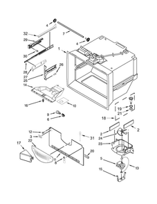 Freezer Liner Parts Diagram and Parts List for MFF2258DEH01  Maytag Refrigerator
