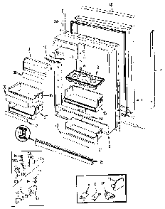 Fresh Food Door Diagram and Parts List for JRT196B MBJ55B Jenn-Air Refrigerator