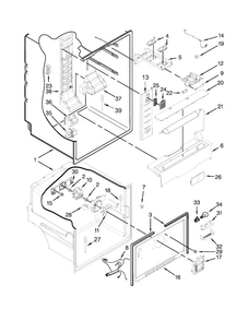 Liner Parts Diagram and Parts List for MFW2055DRM00  Maytag Refrigerator