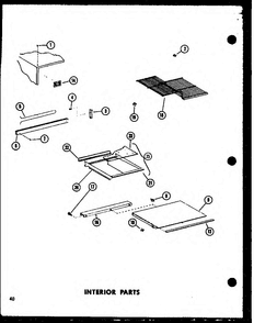 Interior Parts Diagram and Parts List for TC18E-L-P74660-14WL  Amana Refrigerator