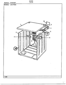 Cabinet Diagram and Parts List for 7443A  Norge Dryer