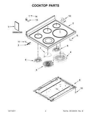 02 - COOKTOP PARTS Diagram and Parts List for YMER8800FB0  Maytag Range
