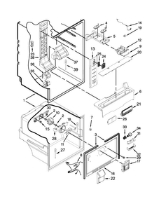 Liner Parts Diagram and Parts List for MFF2055DRE00  Maytag Refrigerator